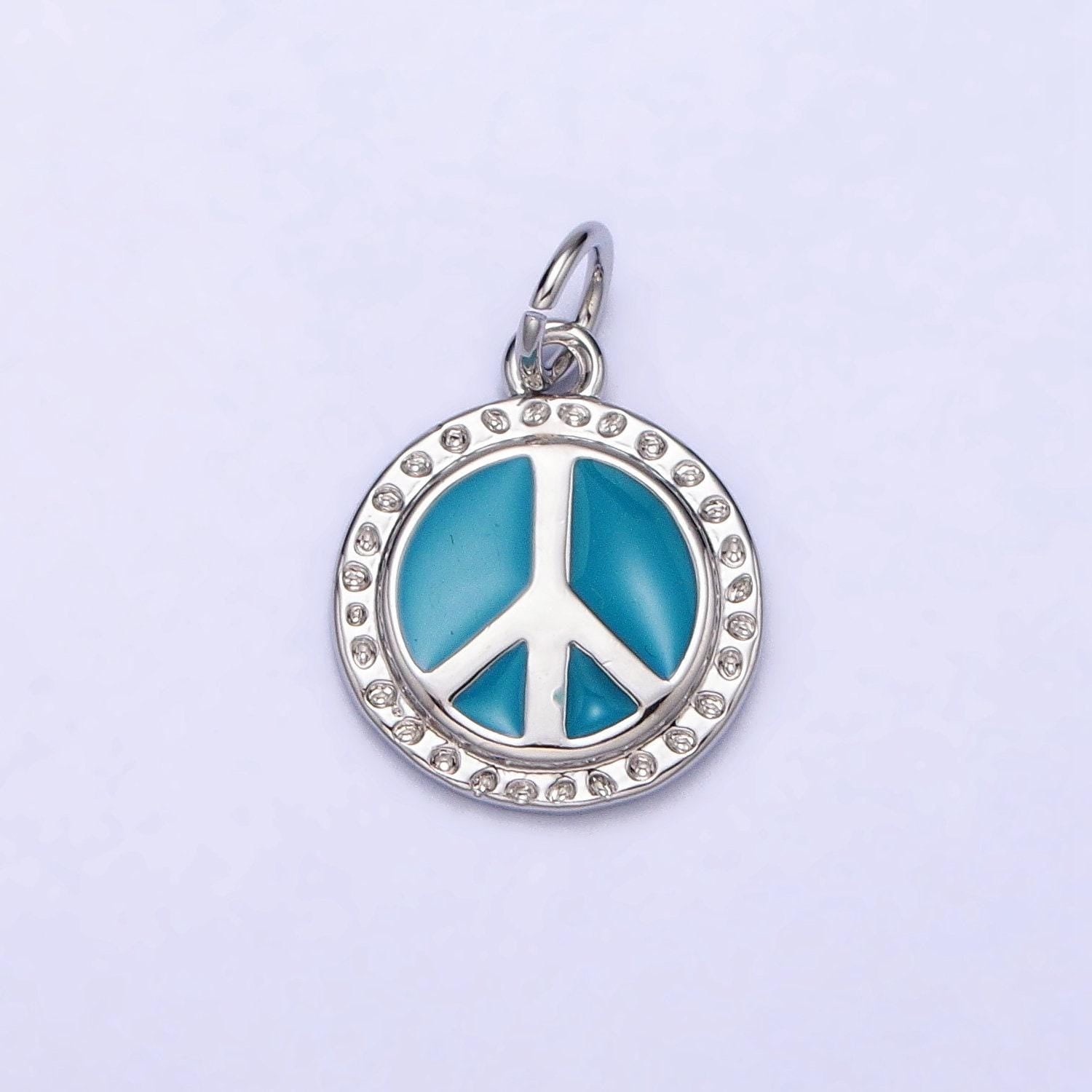 Mini gold peace sign symbol 16k gold filled peace sign charm turquoise enamel jewelry ac1284