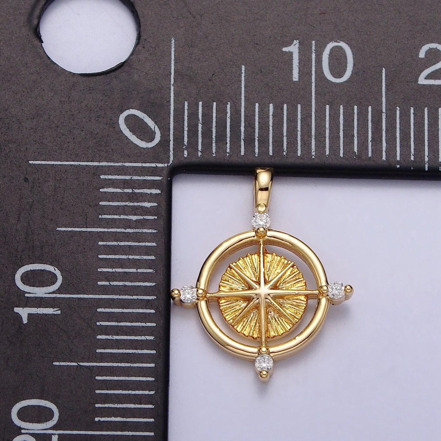 Mini gold compass pendant lead nickel free 24k gold plated brass adventure inspired charm necklace bracelet jewelry making ac127