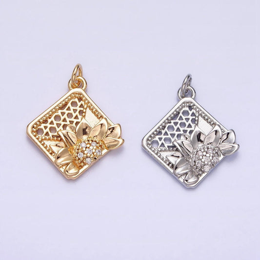 Gold flower charms -mini flower charm - lead nickle free charms - floral charms - sun flower charm ac1245