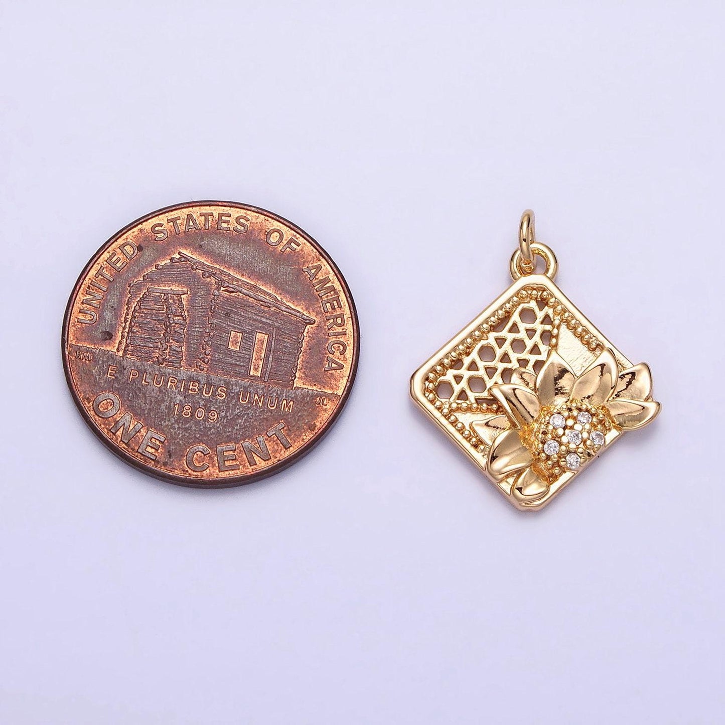 Gold flower charms -mini flower charm - lead nickle free charms - floral charms - sun flower charm ac1245