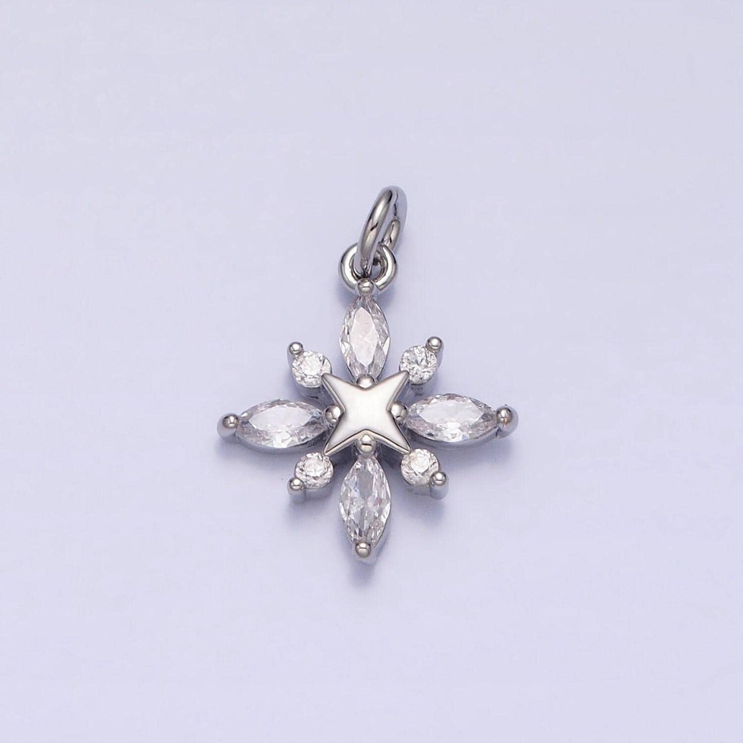 Mini 16k gold filled north star clear marquise cz add-on celestial charm in gold & silver | ac1241 ac1242