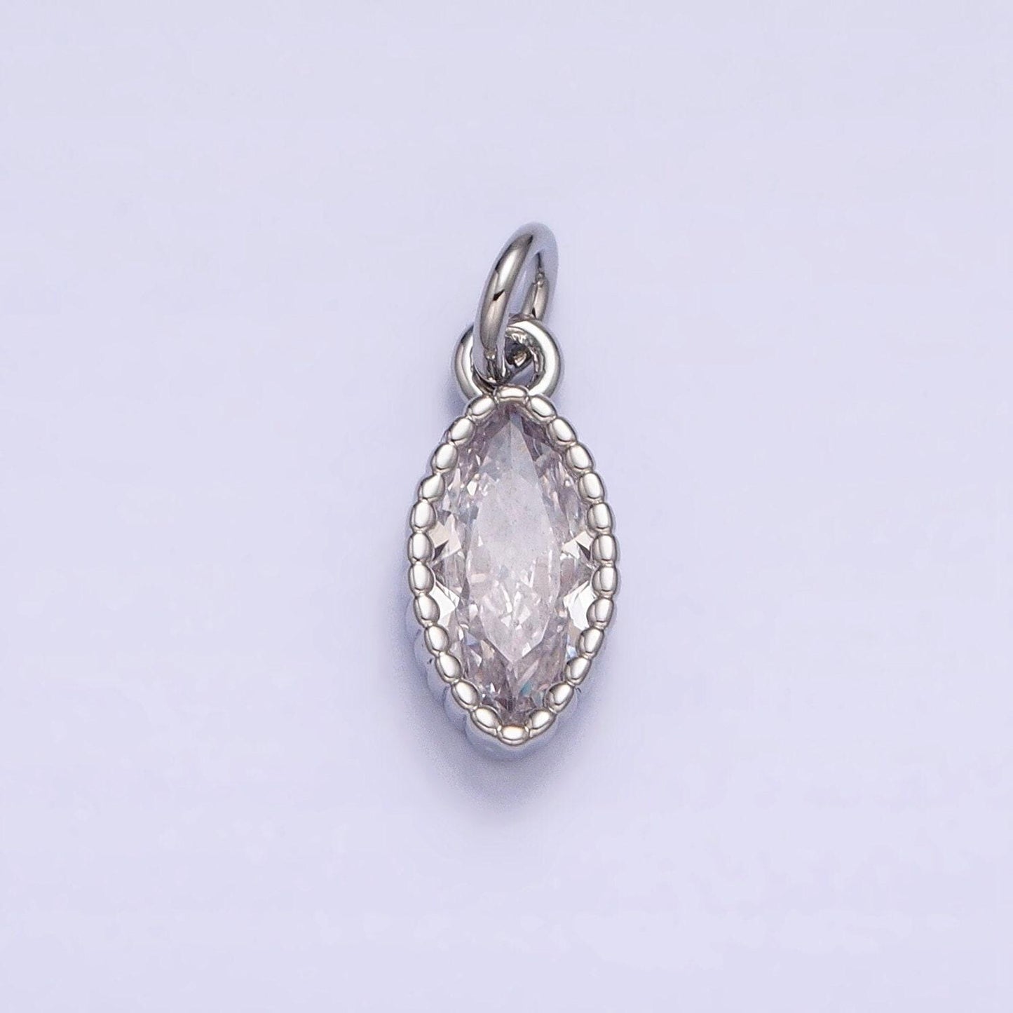 16k gold filled clear cz marquise add-on charm in gold & silver | ac1235 ac1236