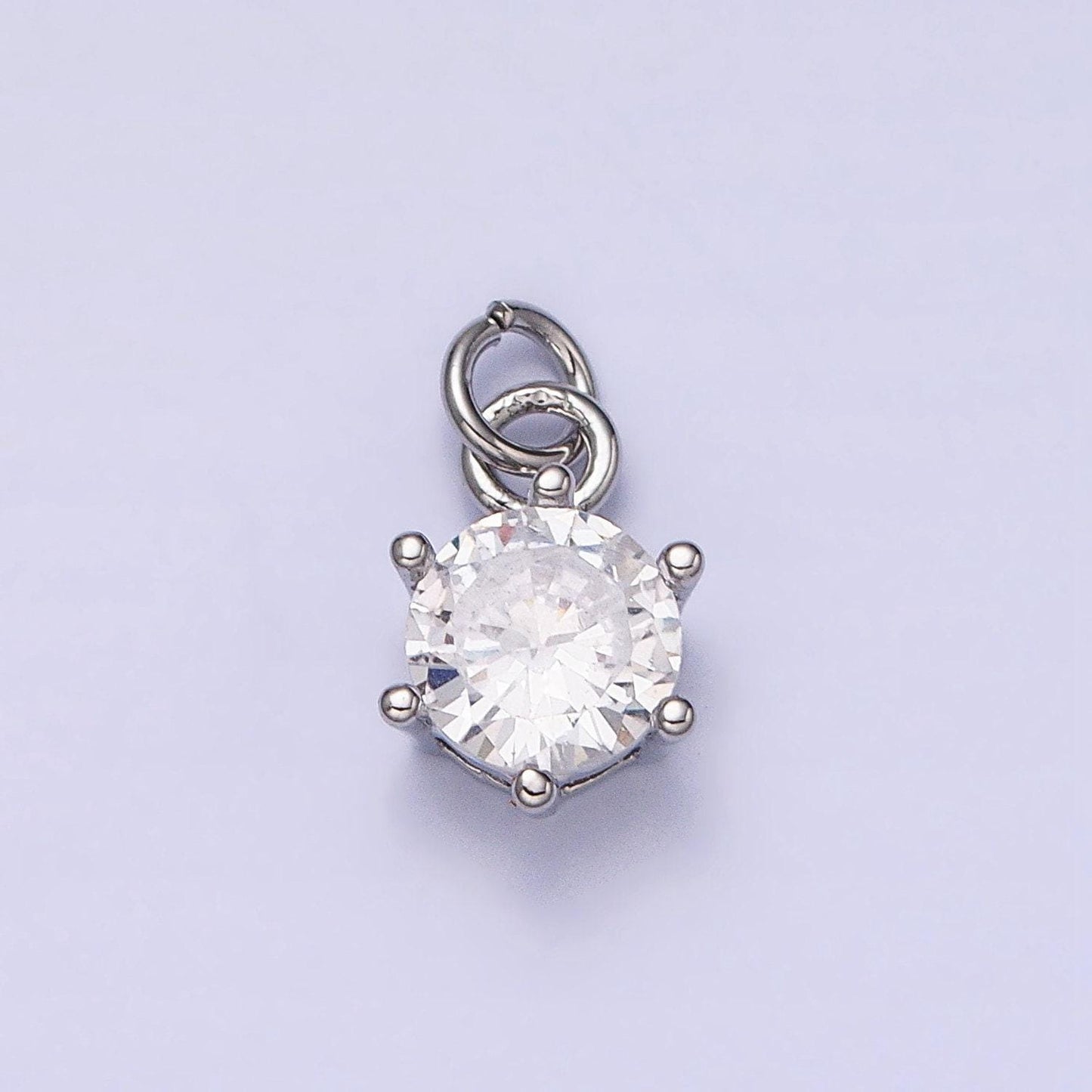 Clear zirconia cubic pave 16k gold filled charm, cz pendant round cubic mini pendant, dainty bracelet earring necklace charm ac1193