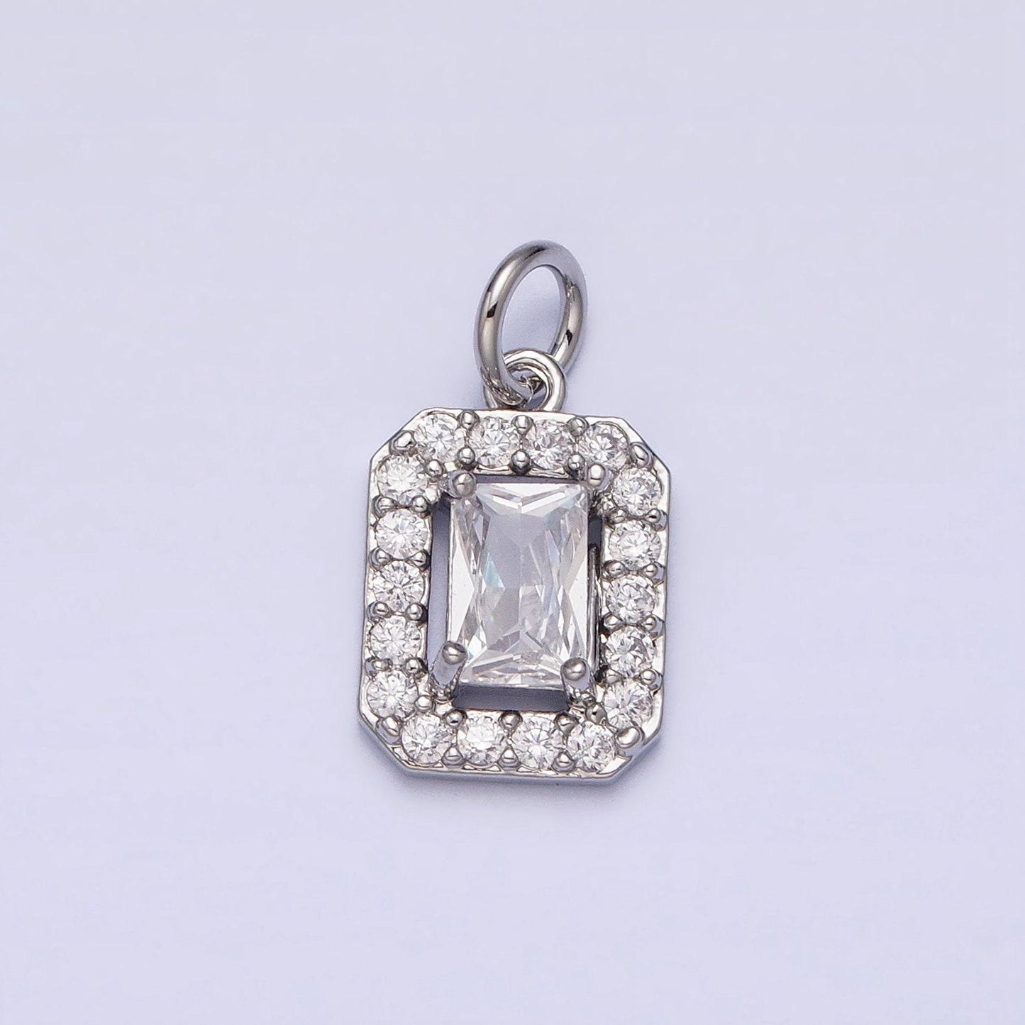 Dainty baguette rectangle charm mini gold geometric pendant for necklace bracelet earring component -920