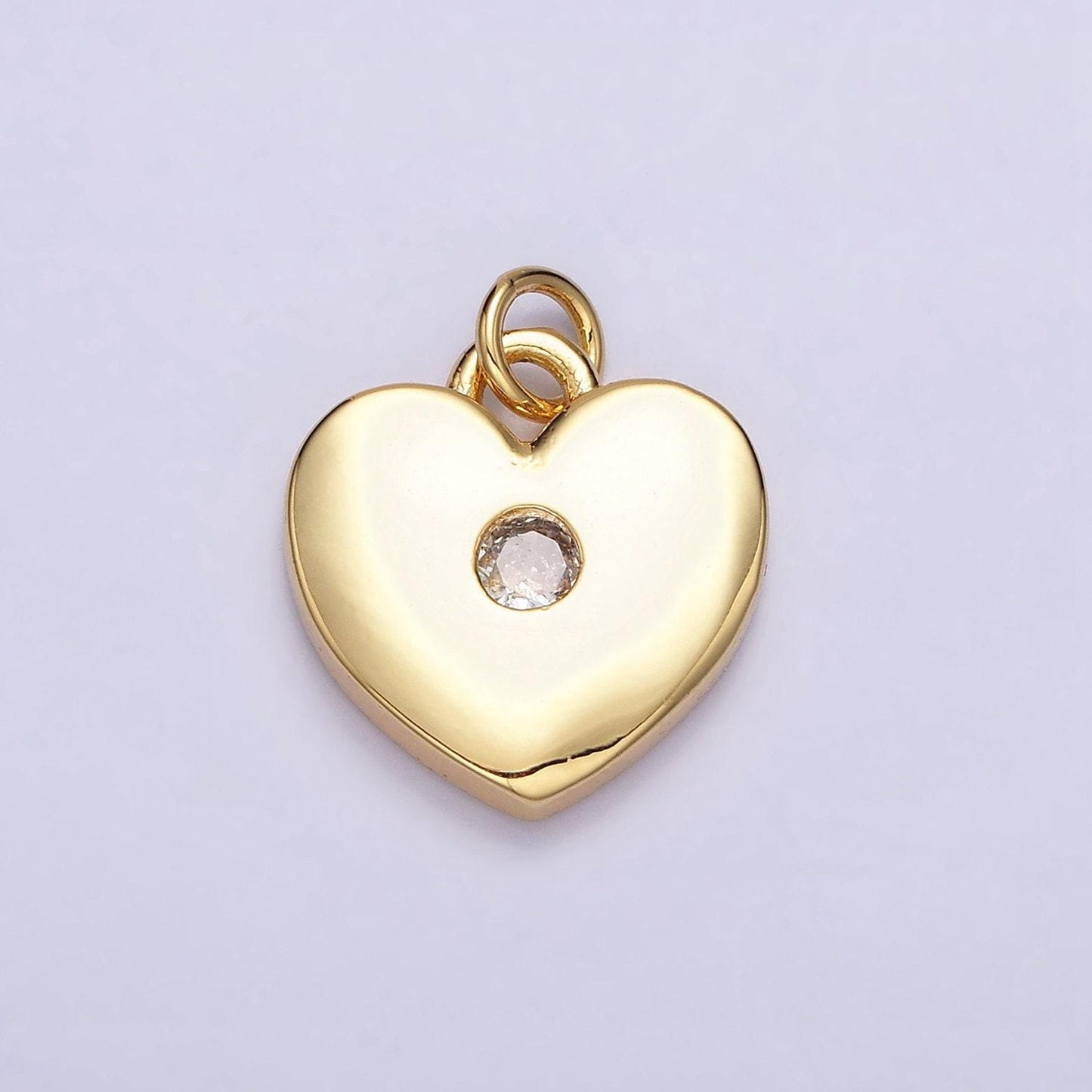 16k gold filled 19mm mini clear cz heart add-on charm | ac1169