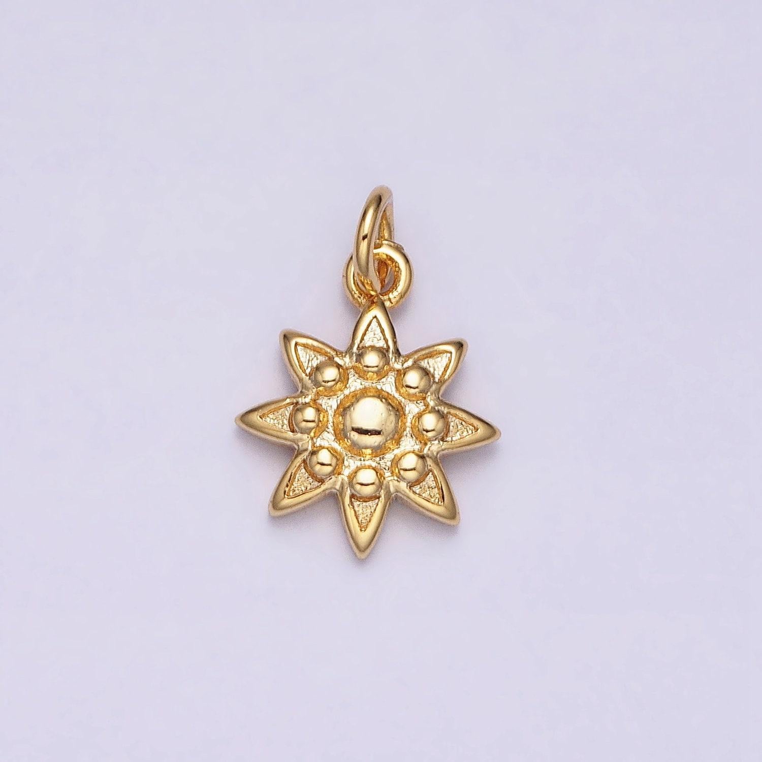 Mini gold sun charm dainty sun charm pendant celestial charms, tribal sun charm yoga bohemian boho jewelry inspired supply ac1165
