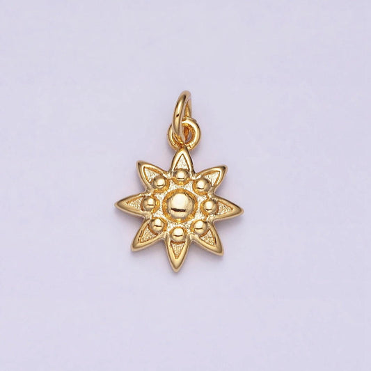 Mini gold sun charm dainty sun charm pendant celestial charms, tribal sun charm yoga bohemian boho jewelry inspired supply ac1165