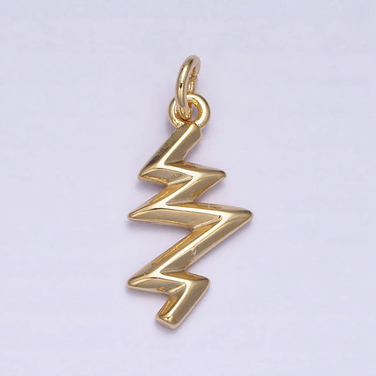 Gold thunder charm, mini bolt pendant, zig zag lightning inspired wholesale supplier ac1154