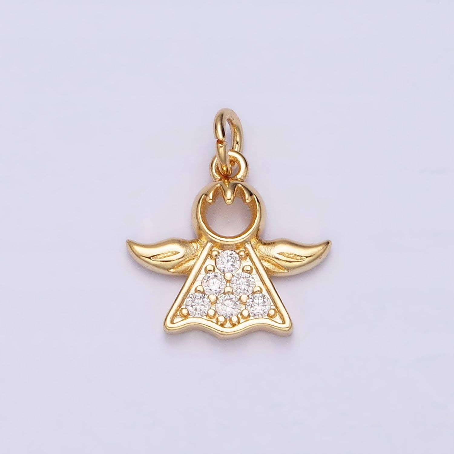 Mini 16k gold filled angel pendant jewelry making supplies wholesale charm kids guardian angel protection jewelry ac1153