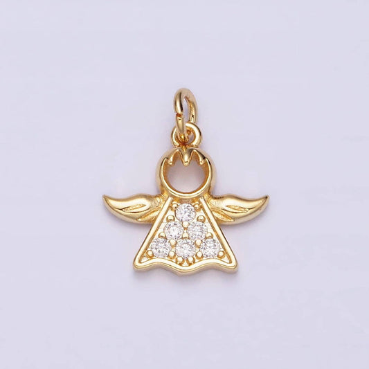 Mini 16k gold filled angel pendant jewelry making supplies wholesale charm kids guardian angel protection jewelry ac1153