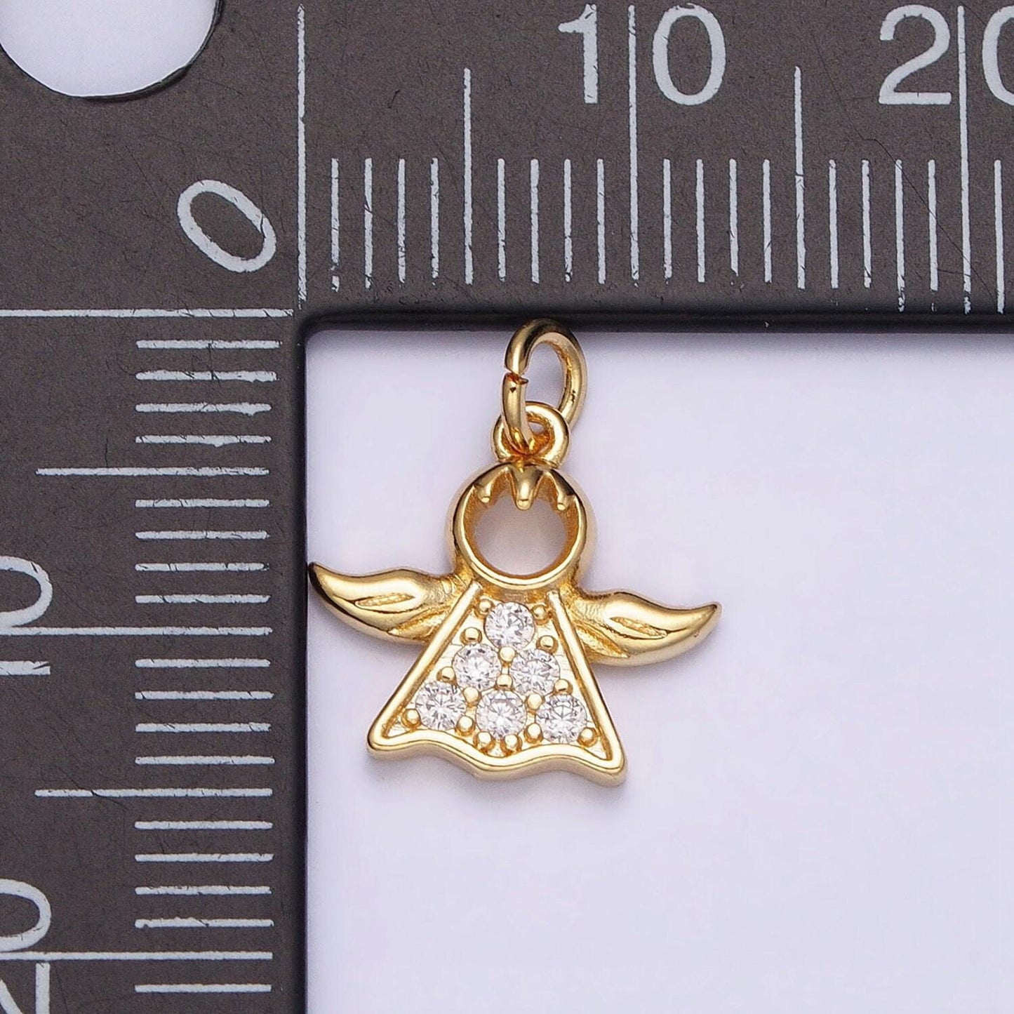 Mini 16k gold filled angel pendant jewelry making supplies wholesale charm kids guardian angel protection jewelry ac1153