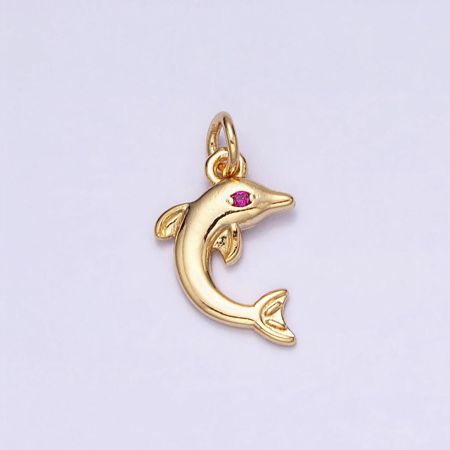 Dainty 16k gold filled dolphin pendant jewelry making supplies wholesale charm kids fish animal under the water jewelry inspired ac1146