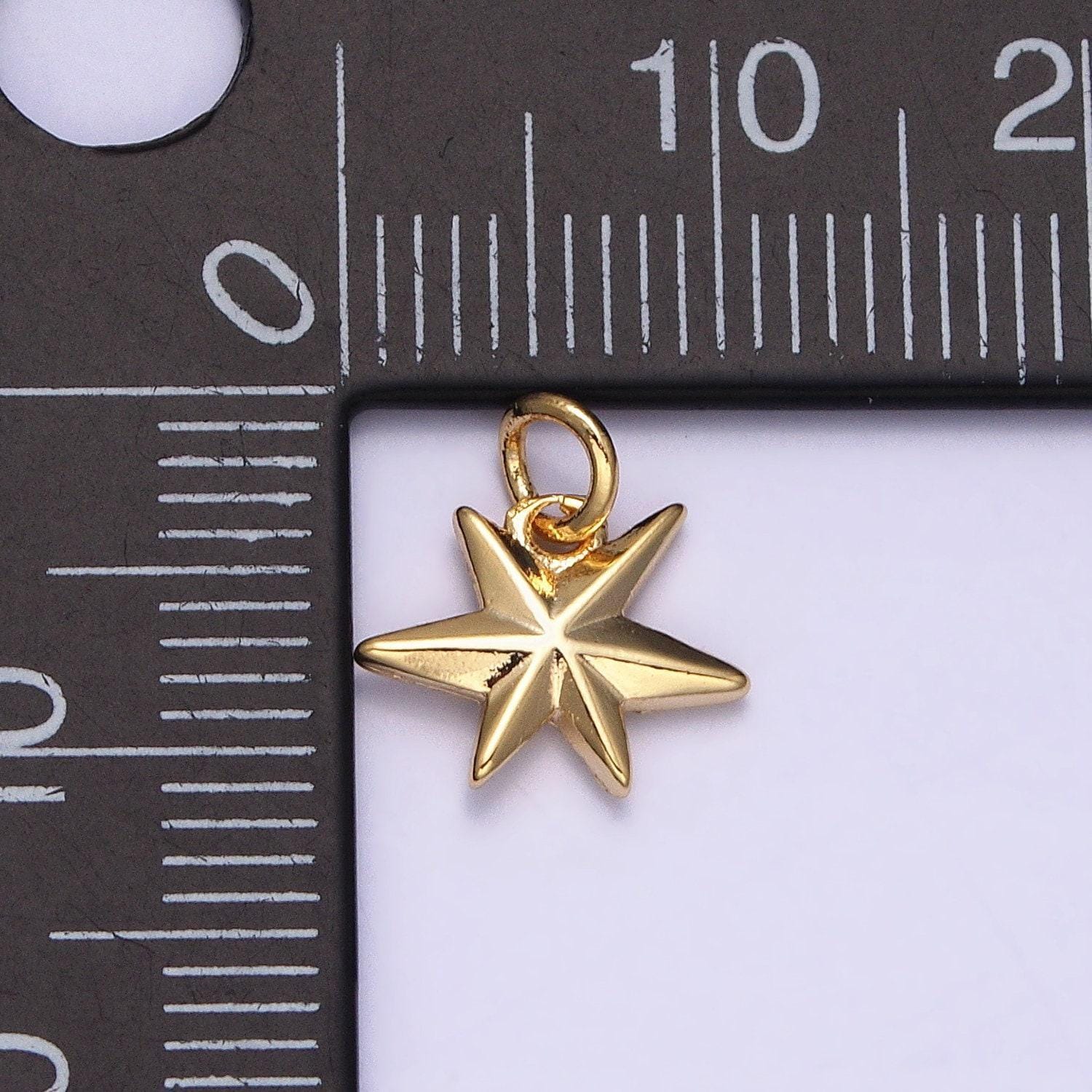 14k gold tiny starfish charms 11x10mm star fish charm for beach summer jewelry inspired ac1144