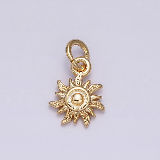 Dainty sun burst clear cluster cubic zirconia charm pendant cz floral nature charm bracelet necklace earring supply -615