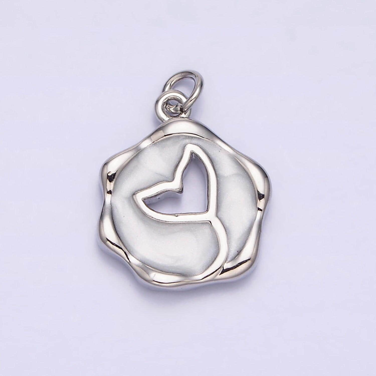 16k gold filled ocean whale tail white, pink, blue sparkly enamel stamped charm | ac1093 - ac1098