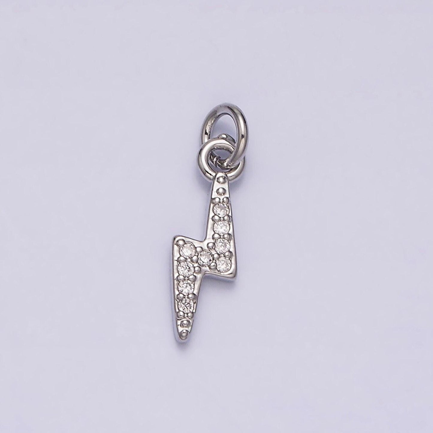 Mini cubic thunder pendant polished gold-plated tiny bolt charm for earring bracelet necklace component ac1067