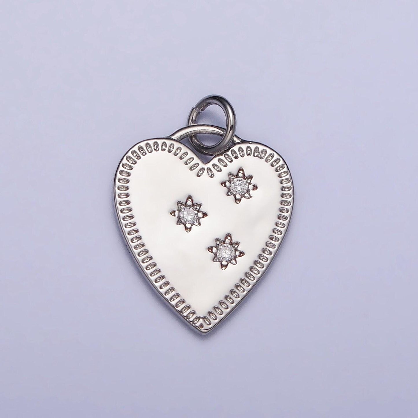 18k gold filled micro pave heart charm medallion charm, cz charm for necklace earring bracelet component jewelry findings ac1019