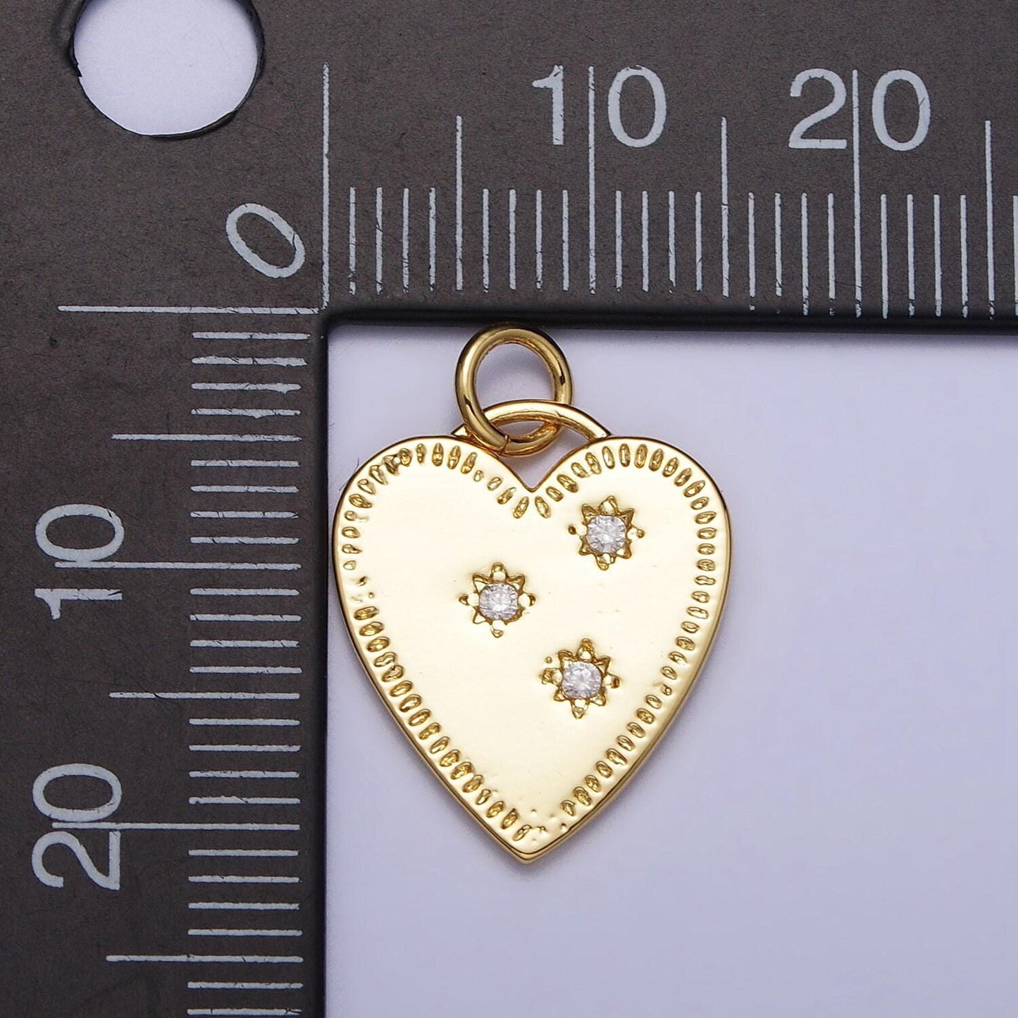 18k gold filled micro pave heart charm medallion charm, cz charm for necklace earring bracelet component jewelry findings ac1019