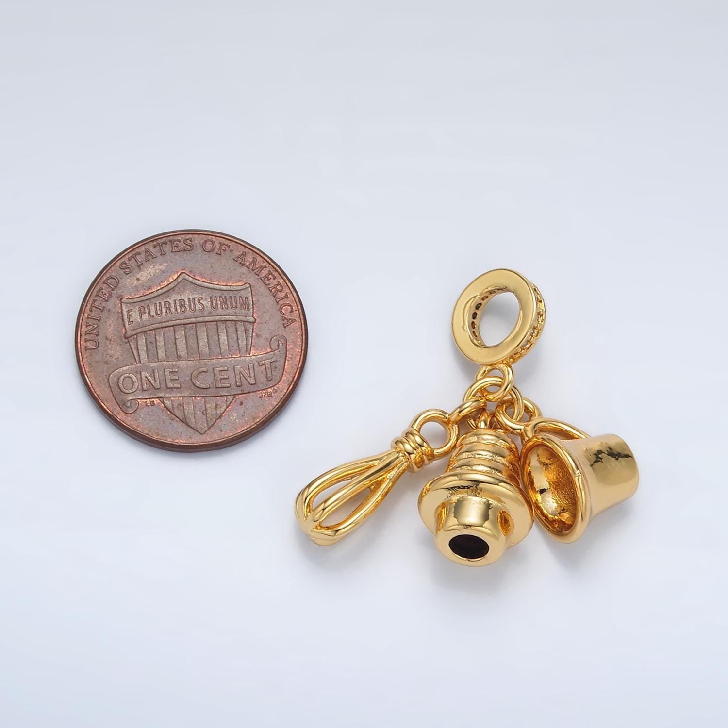 24k gold filled baking materials whisk measuring cupcake cz paved rondelle bail drop pendant | ac-090