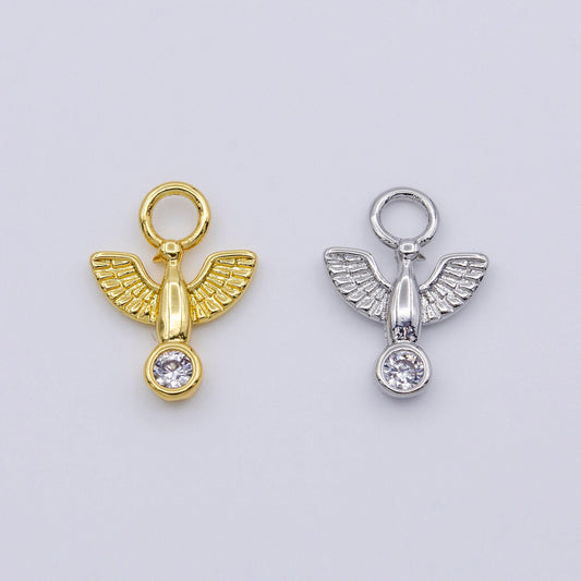 Silver tiny dove charm, bird charm for necklace ,earring, bracelet gold dove charm for add on pendant ac056