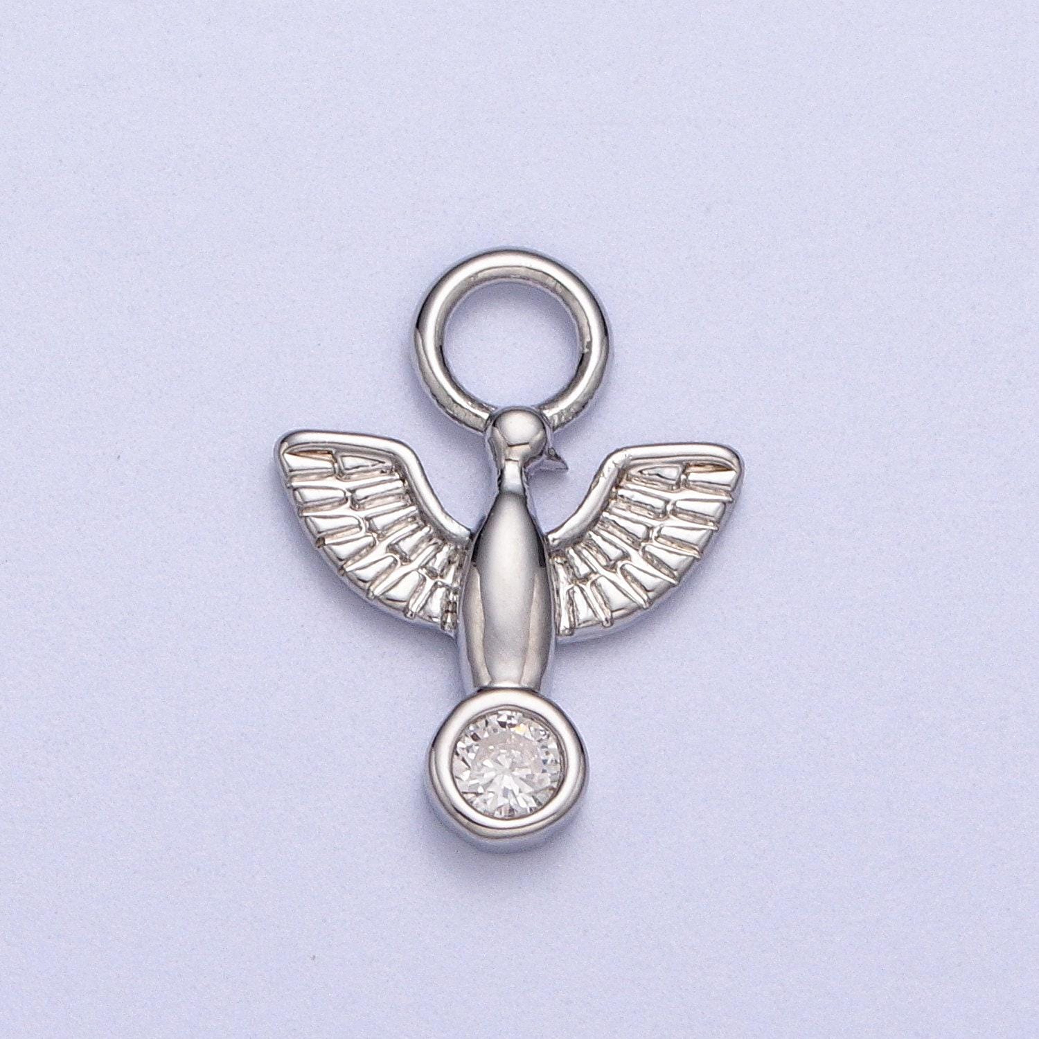 Silver tiny dove charm, bird charm for necklace ,earring, bracelet gold dove charm for add on pendant ac056
