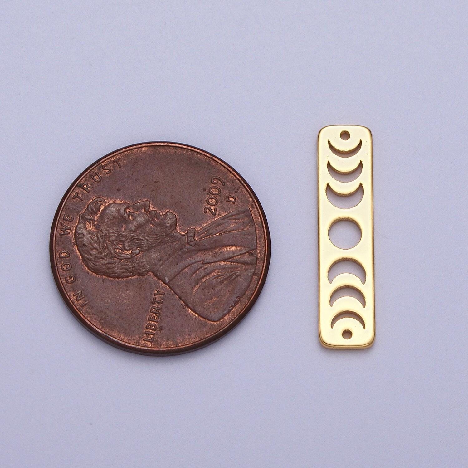 Horizontal moon phase bar charm gold plated eclipse moon charm connector crescent moon connecter link bar for necklace bracelet ac-054