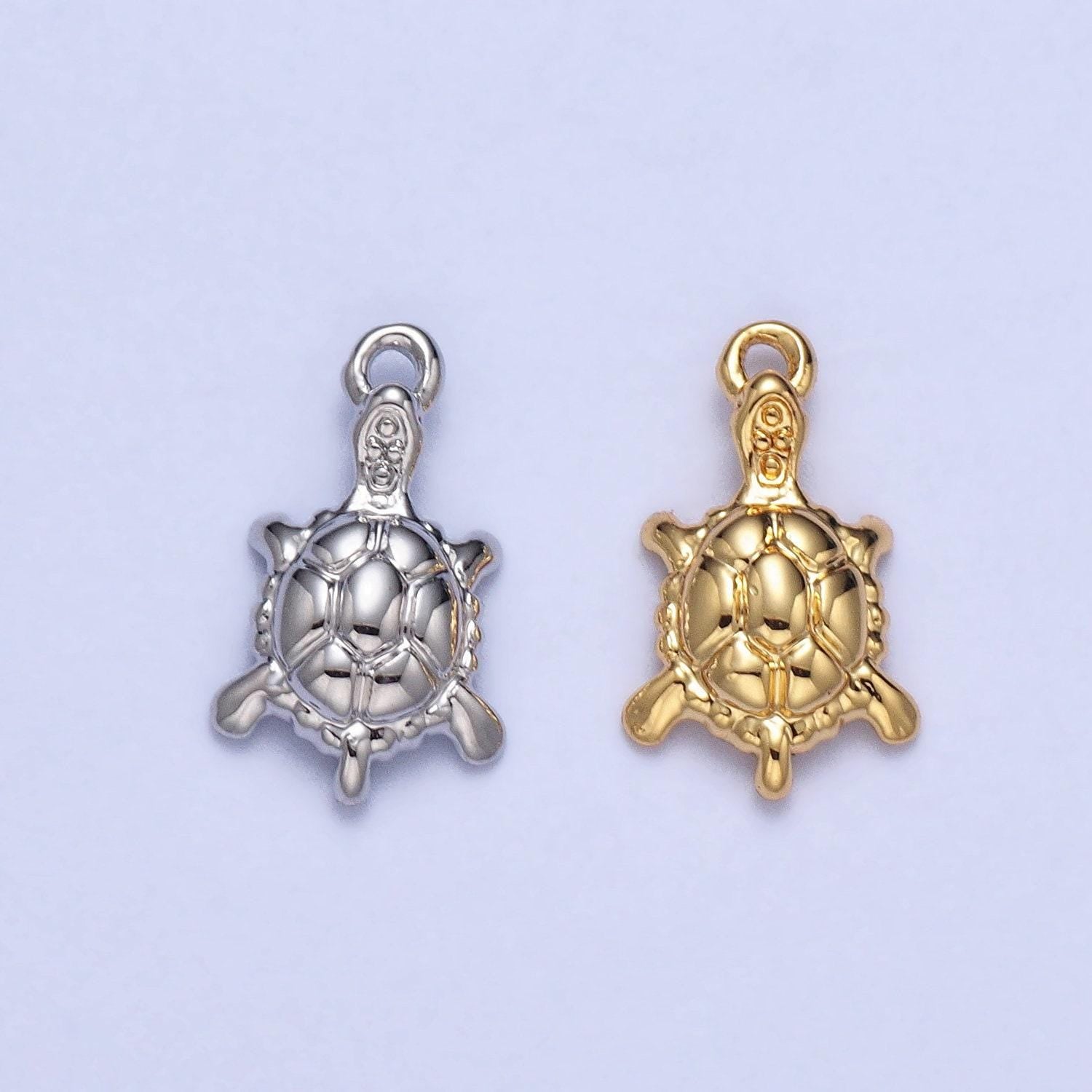 Mini gold small sea turtle charm silver tiny treasures beach cruise mermaid jewelry supplies ac042