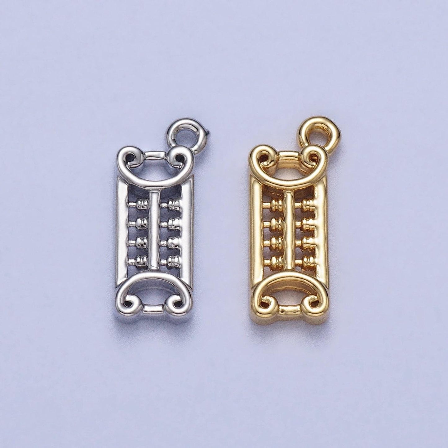 Tiny gold abacus math calculator charm pendant for asian teacher appreciation gift kumon chinese charm ac038