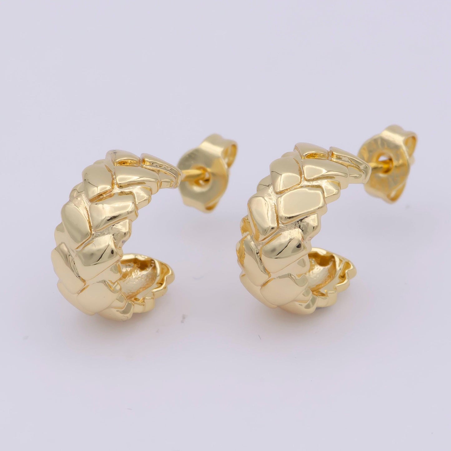 14k gold filled thick hoops - gold thick hoop earrings - chunky thick hoops - light weight hoops dome earring p088