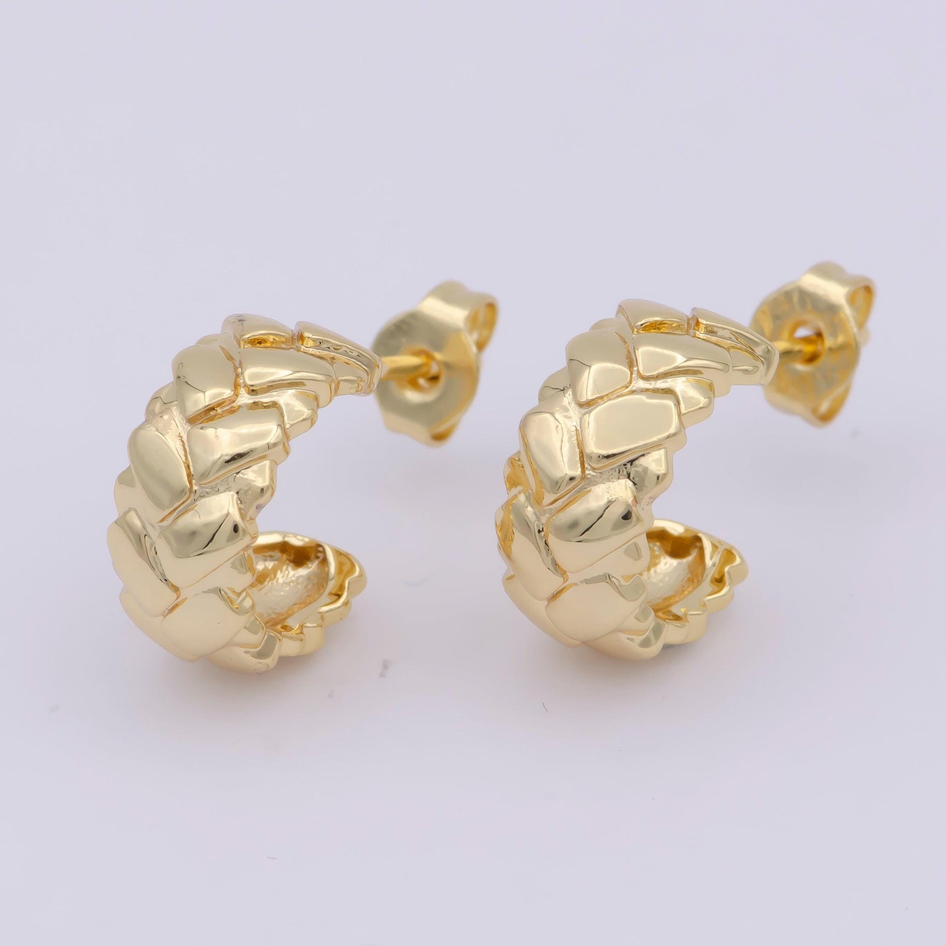 14k gold filled thick hoops - gold thick hoop earrings - chunky thick hoops - light weight hoops dome earring p088