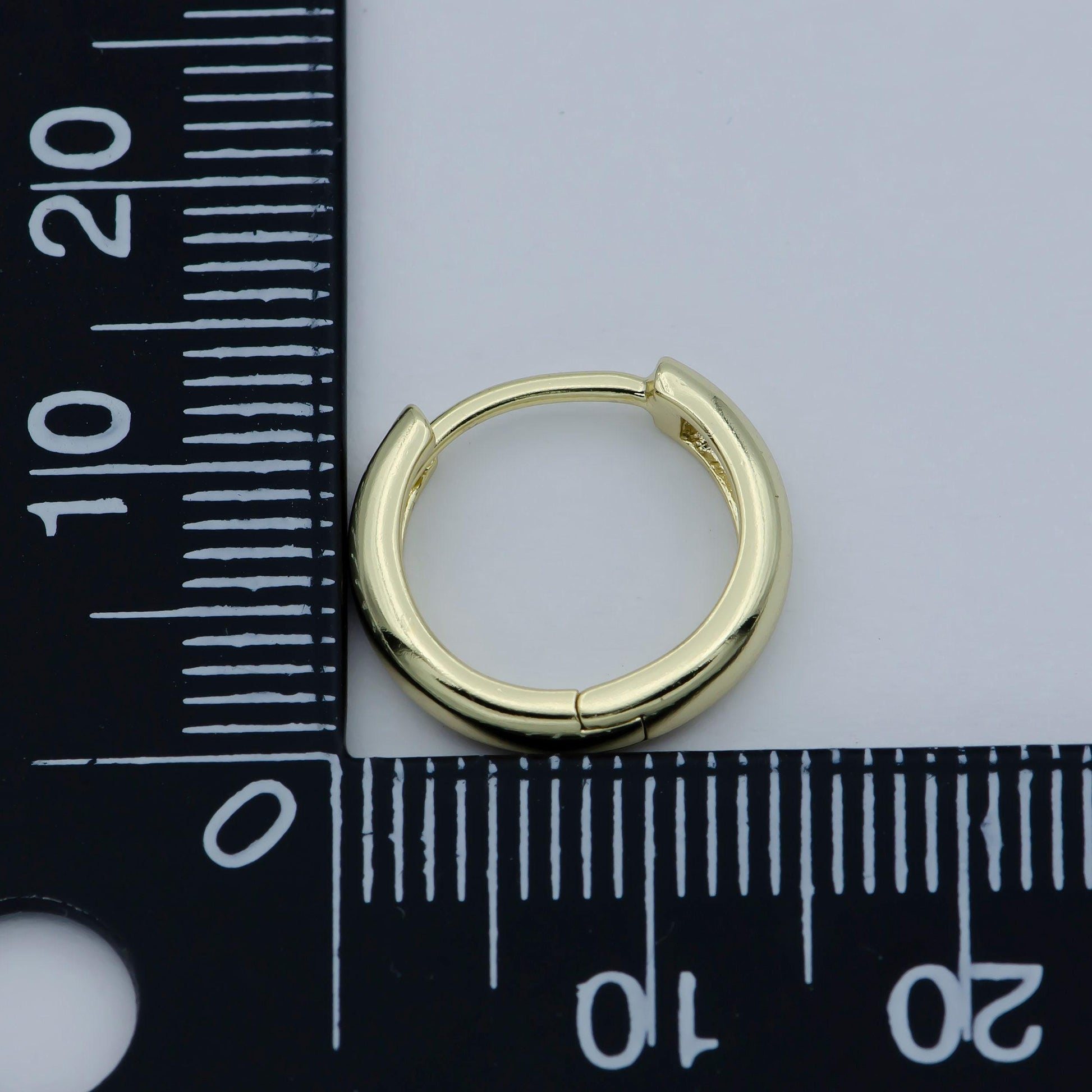 1 pair 14mm huggie earrings, gold hoops, huggie hoop earring, hoop earrings, round loops,ab-1165