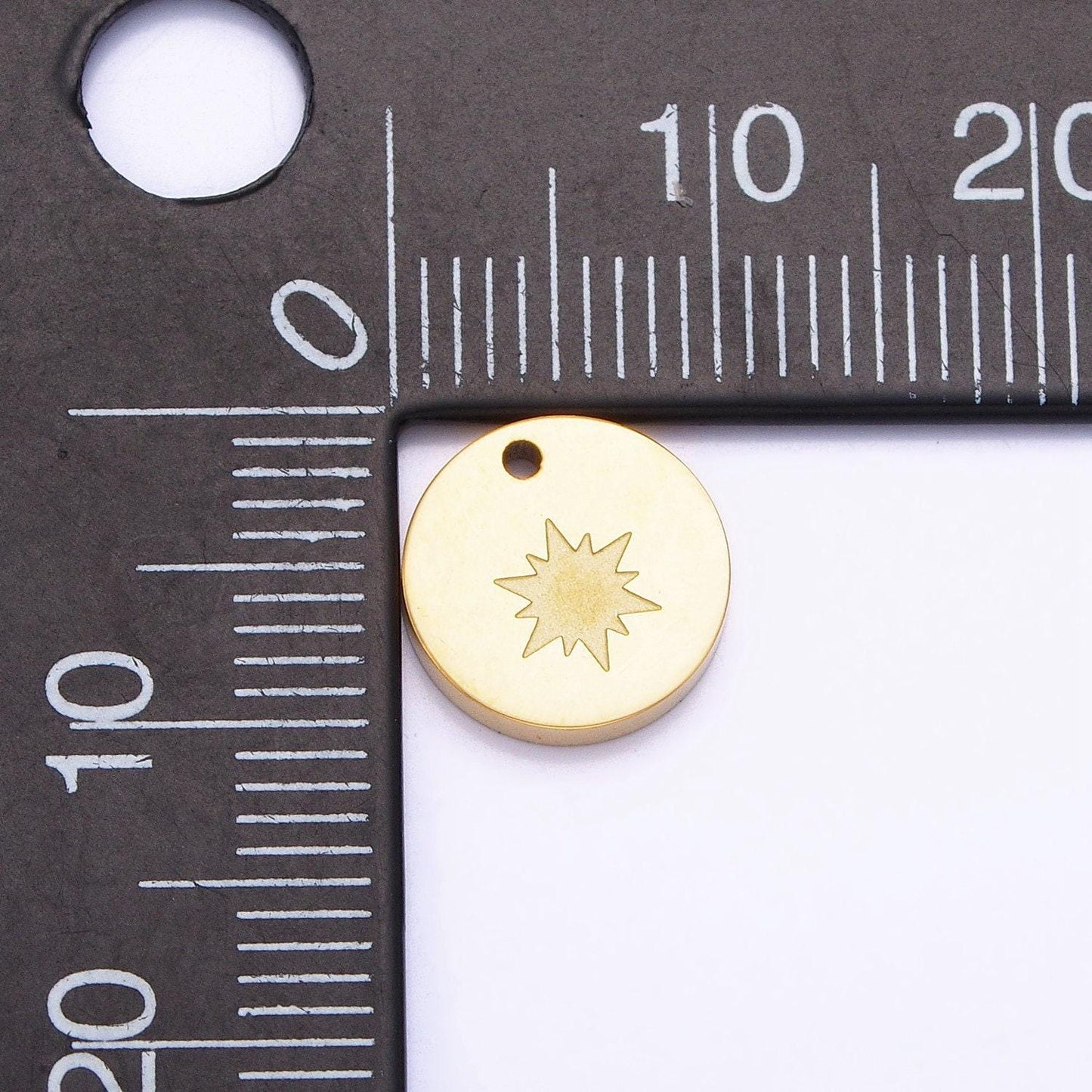 Stainless steel round charm coin pendant starburst charm star bracelet necklace jewelry making supplies ab1151 ab1152