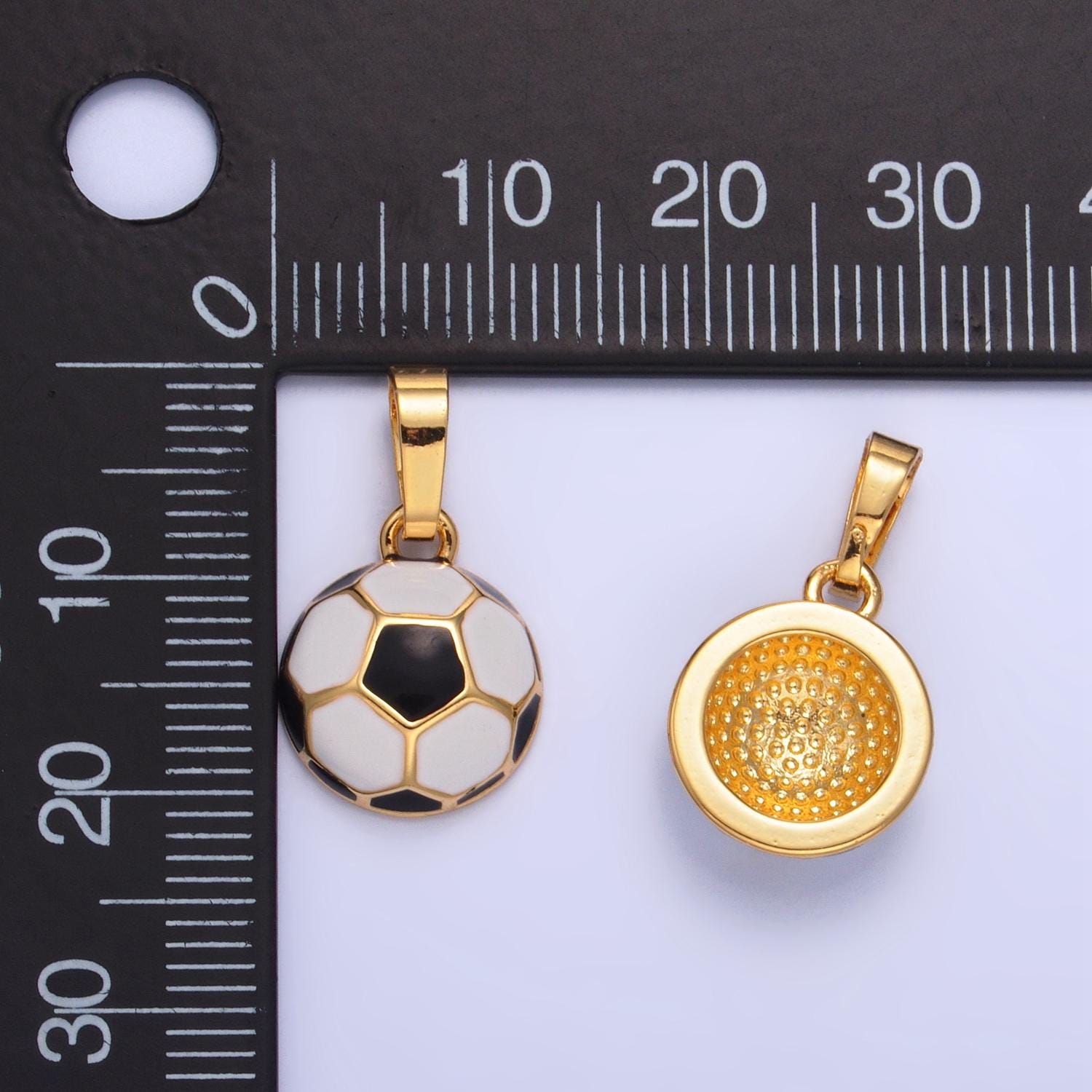 24k gold filled soccer ball charm enamel sport theme pendant for bracelet necklace jewelry making supply | aa1018