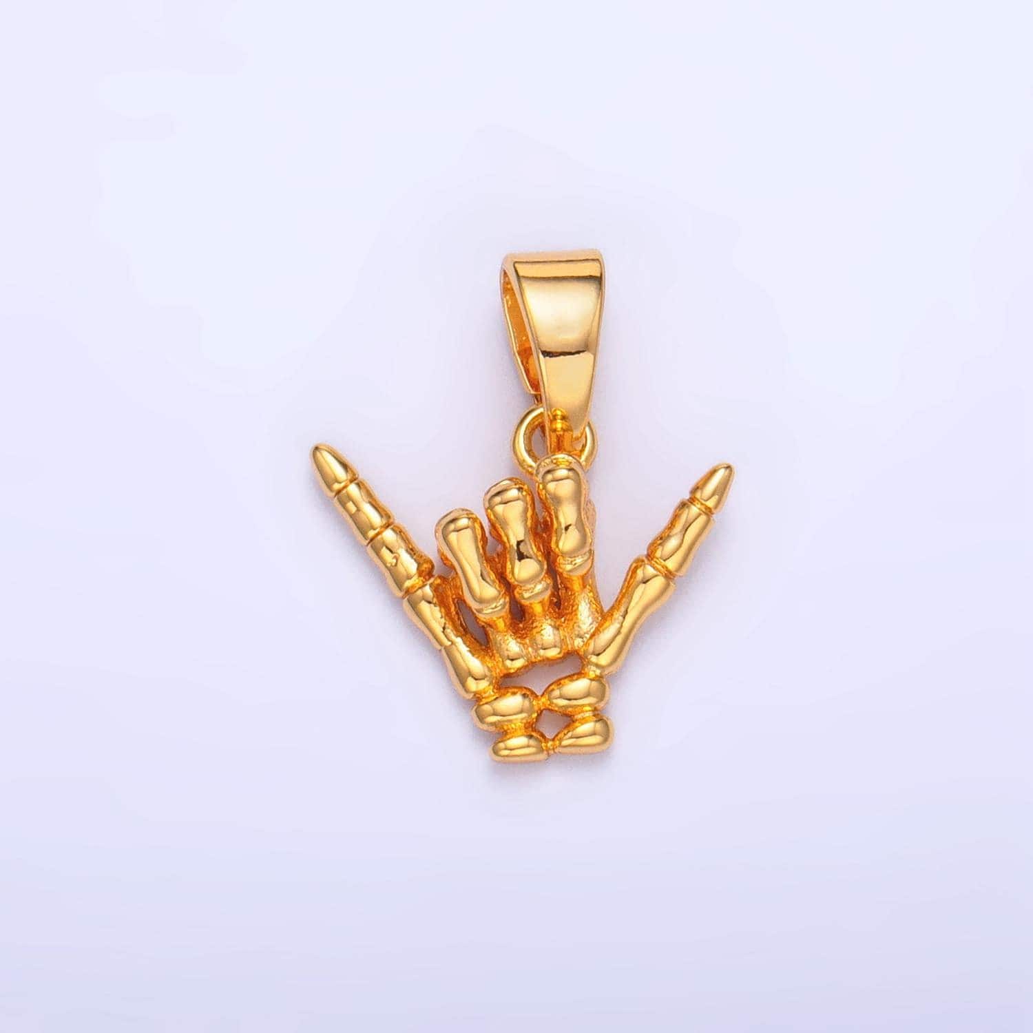 Shaka hand sign symbol charm skull skeleton gold fill hang loose pendant sign for necklace pendant bracelet charm jewelry making aa1002