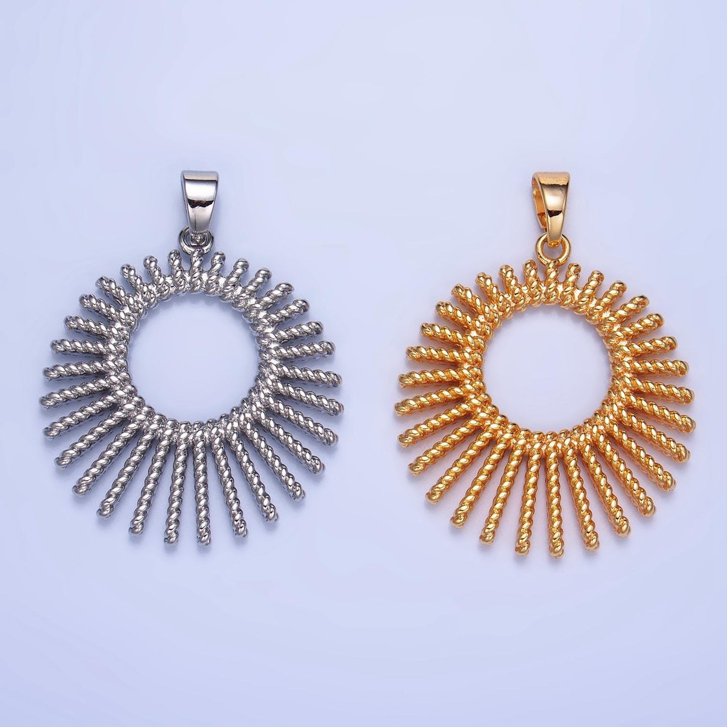 Bold sun ray gold filled sun charm sunburst necklace pendant charm findings for jewelry making aa995