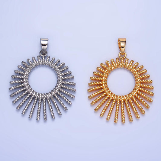 Bold sun ray gold filled sun charm sunburst necklace pendant charm findings for jewelry making aa995