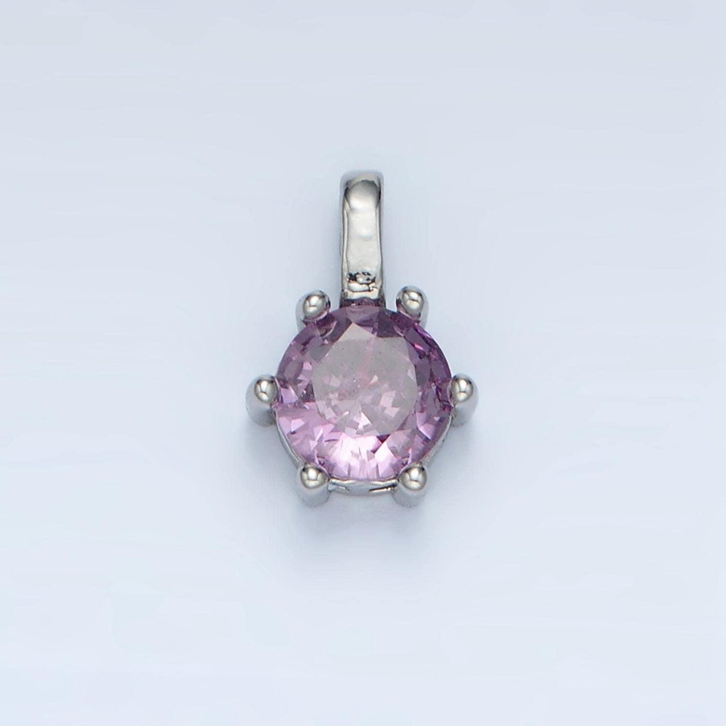24k gold filled 11.5mm round cz personalized silver pendant | aa923-aa938