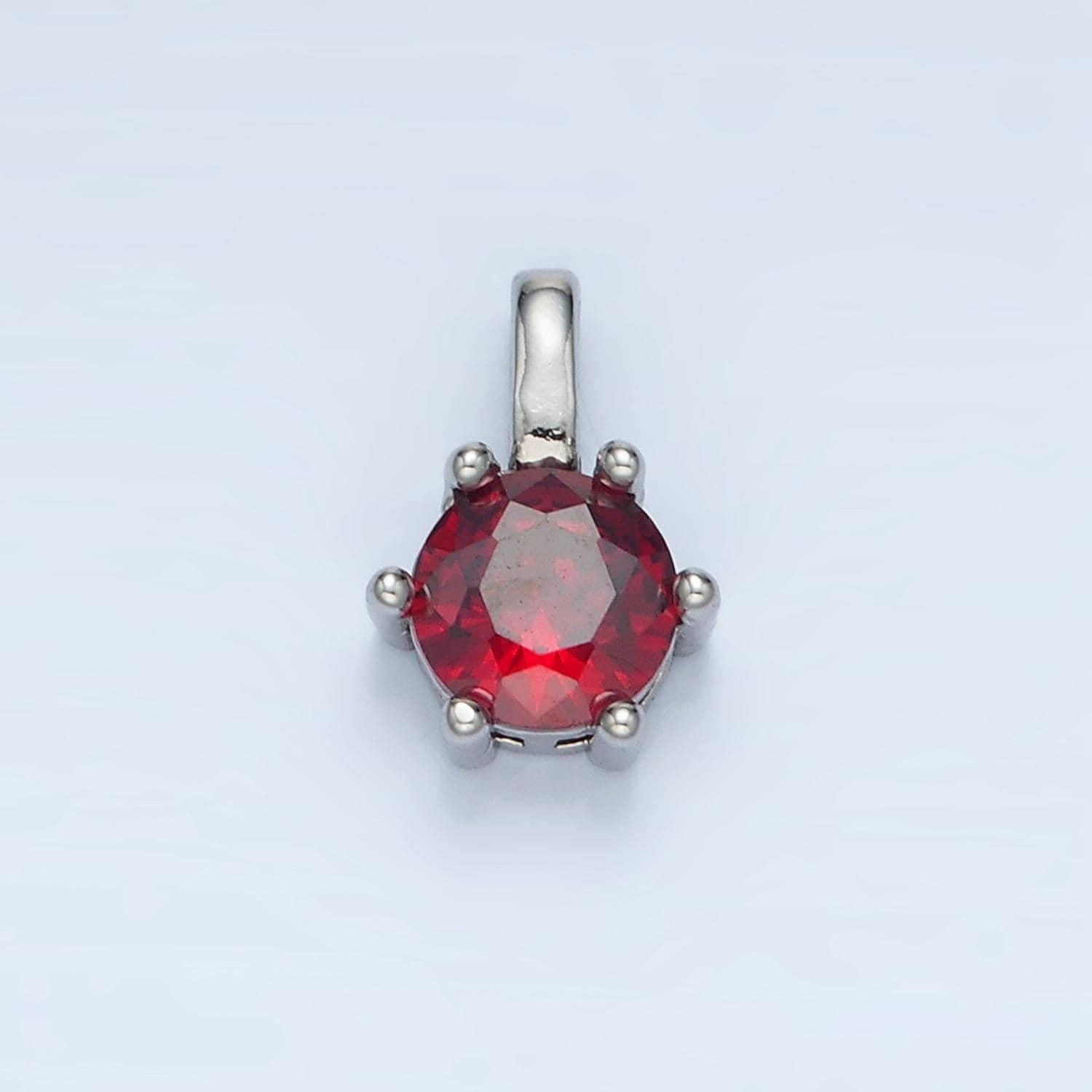 24k gold filled 11.5mm round cz personalized silver pendant | aa923-aa938