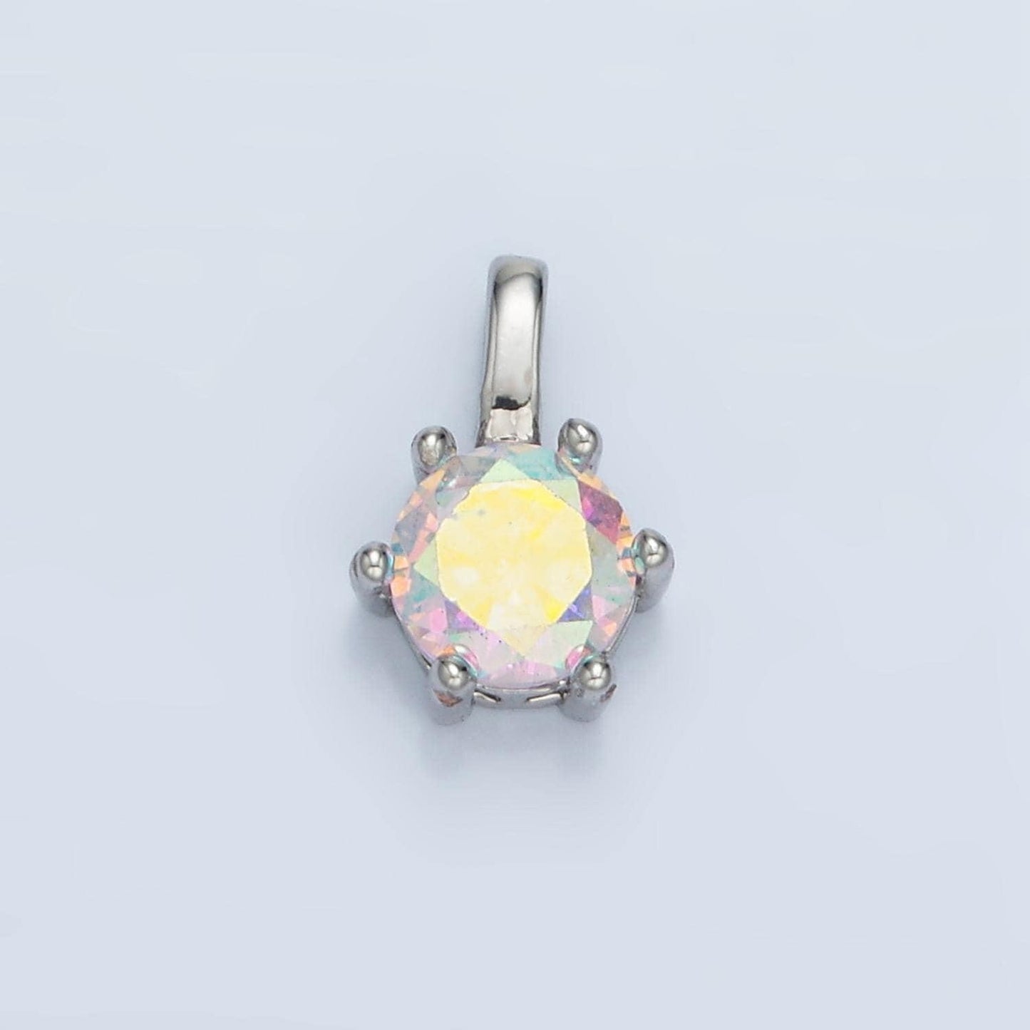 24k gold filled 11.5mm round cz personalized silver pendant | aa923-aa938