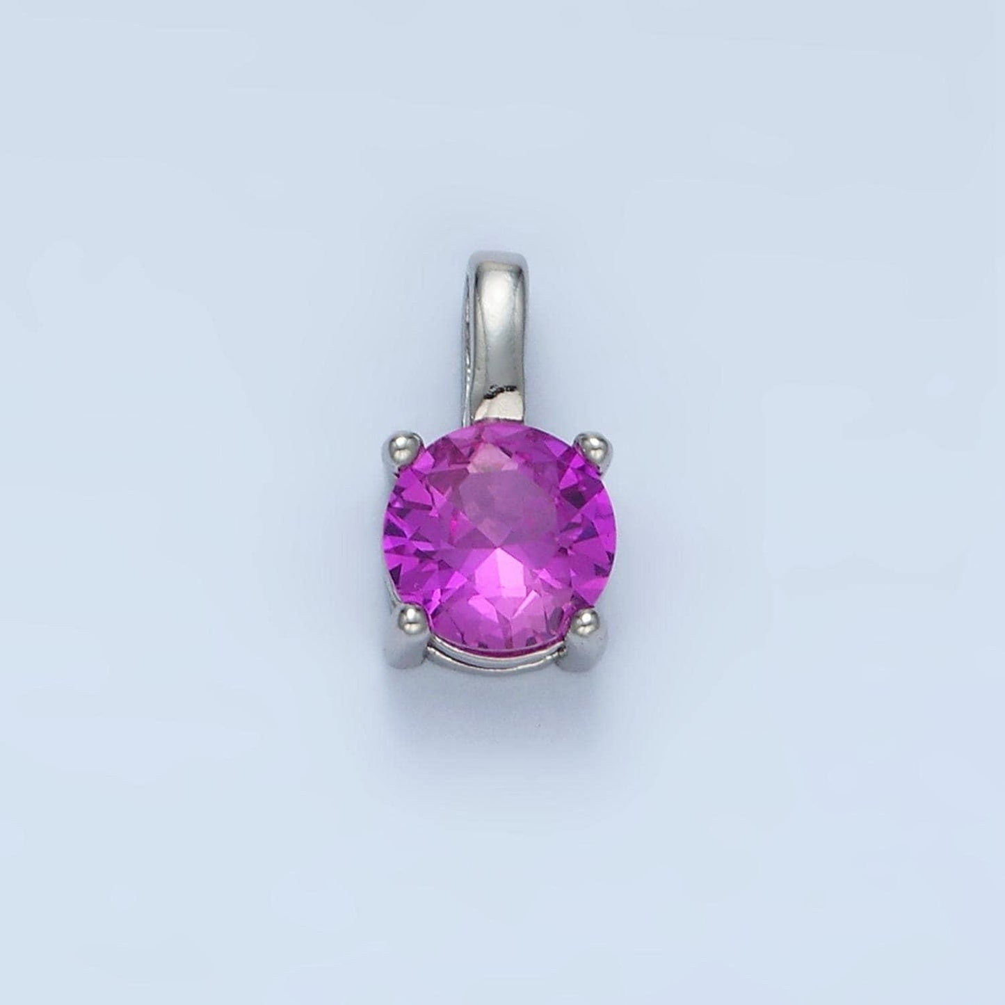 24k gold filled 11mm round cz personalized silver pendant | aa907-aa922