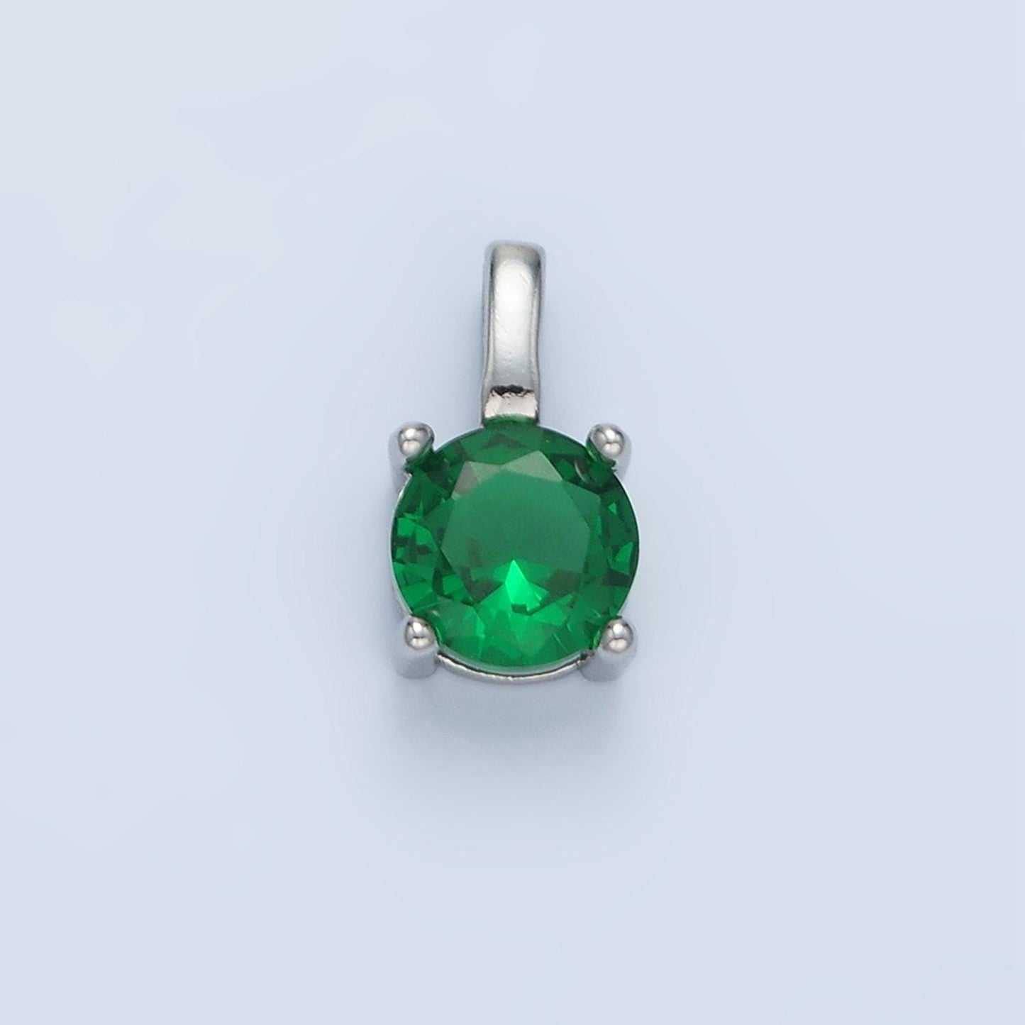 24k gold filled 11mm round cz personalized silver pendant | aa907-aa922