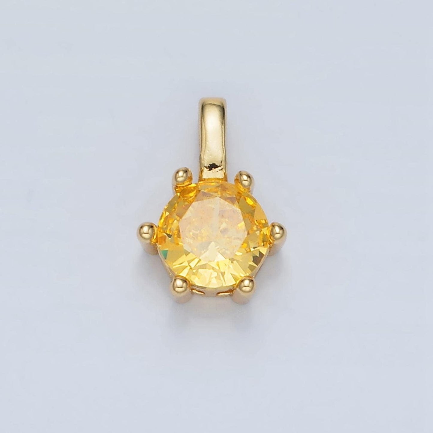 24k gold filled 11.5mm round cz personalized gold pendant | aa923-aa938