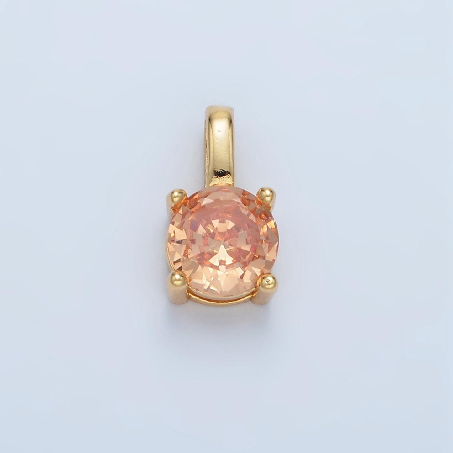 24k gold filled 11mm round cz personalized silver pendant | aa907 - aa922