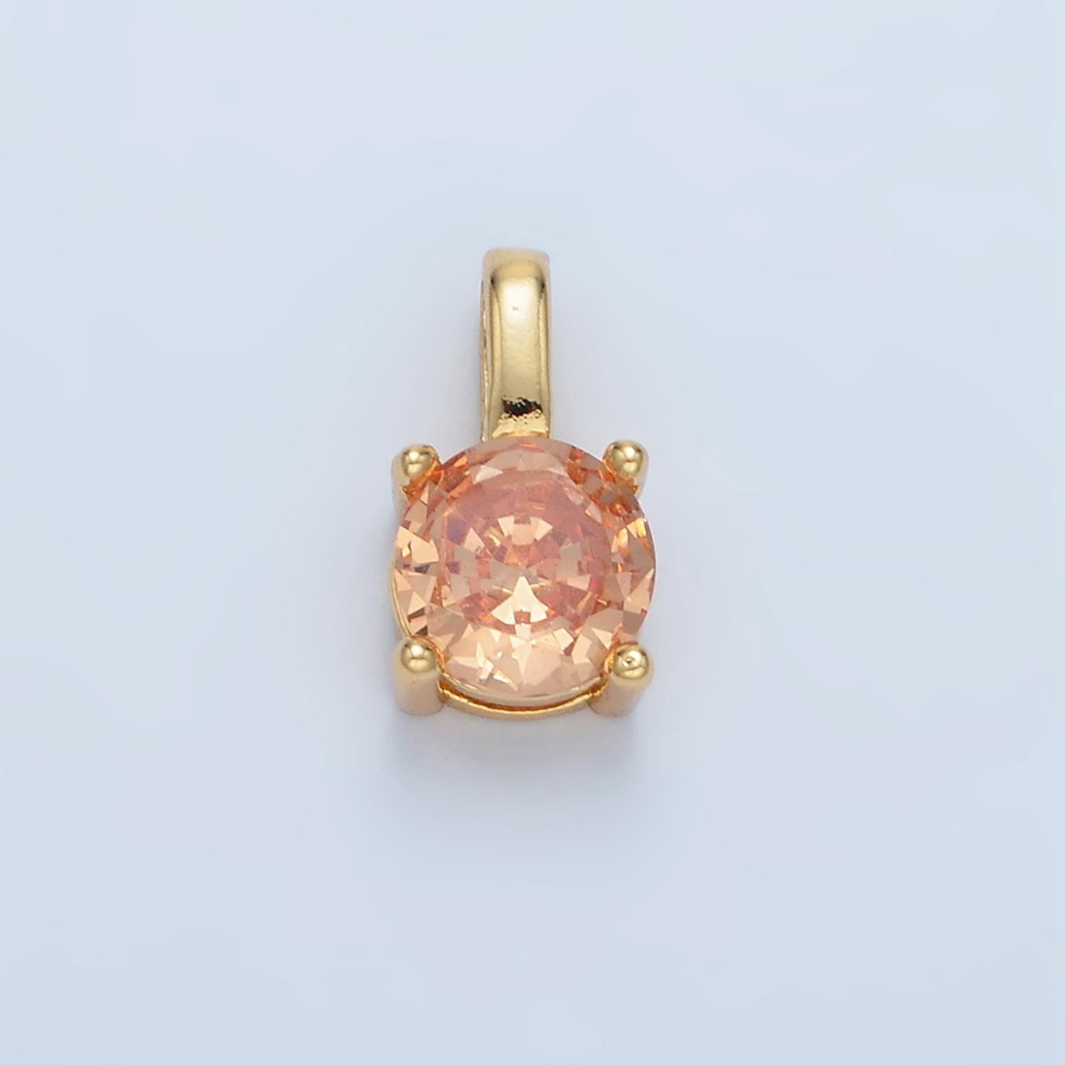 24k gold filled 11mm round cz personalized silver pendant | aa907 - aa922