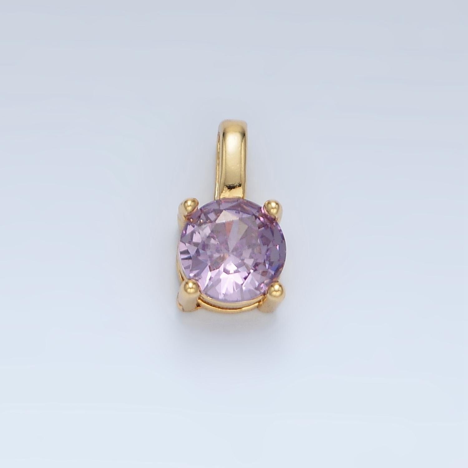 24k gold filled 11mm round cz personalized silver pendant | aa907 - aa922