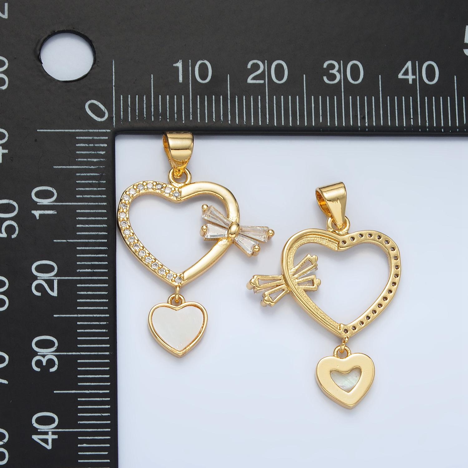 Dainty 24k gold filled heart charms, love pendant, dainty heart charm for valentine bracelet earring necklace supply aa866