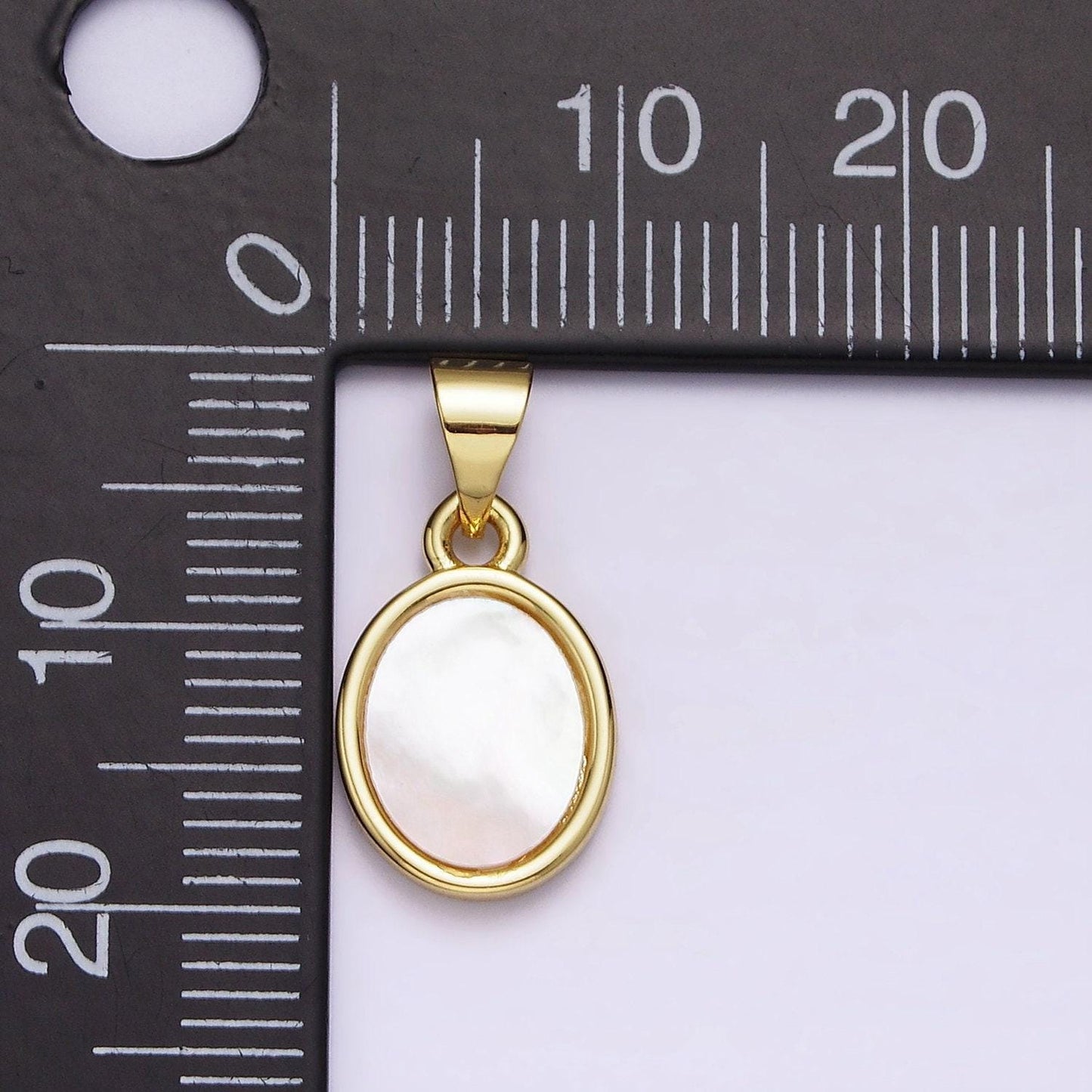 24k gold filled white shell pearl oval charm geometric jewelry inspired wedding dangle charm | aa556