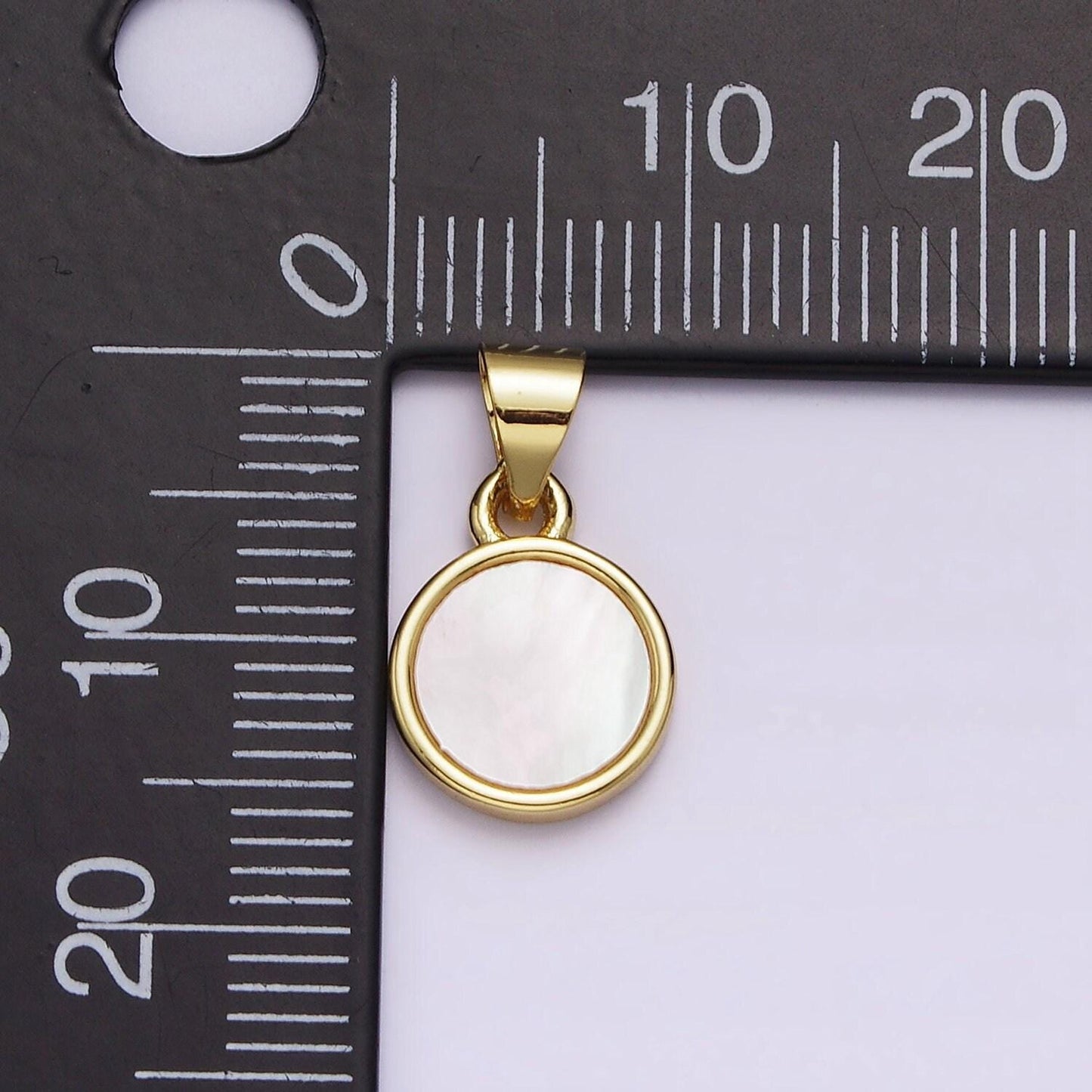 24k gold filled white shell pearl round coin disc charm geometric jewelry inspired wedding dangle charm | aa552