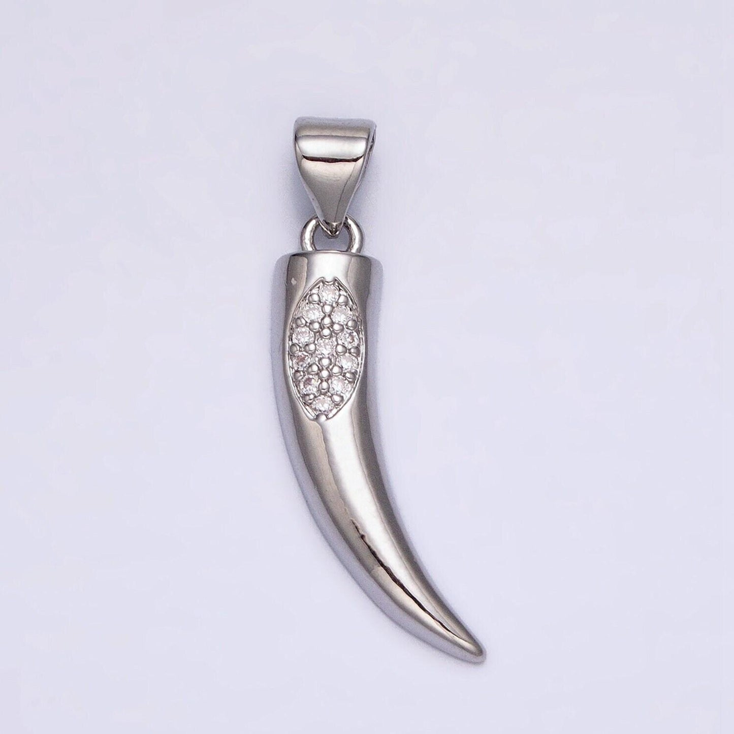16k gold filled pendant horn tusk amulet pendant, ethnic jewelry, boho style silver tusk charm aa371