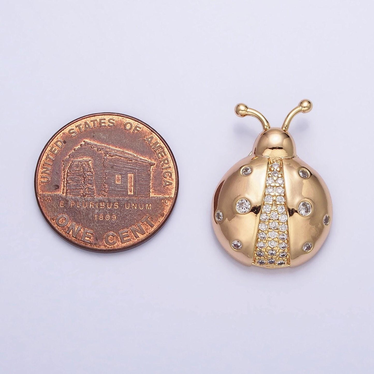 Dainty 18k gold filled ladybug charm pendant, lady bug jewelry making component supply supplies insect animal jewelry inspired aa315